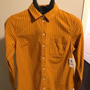 Old Navy Mustard Striped Ladies’ Dress Shirt